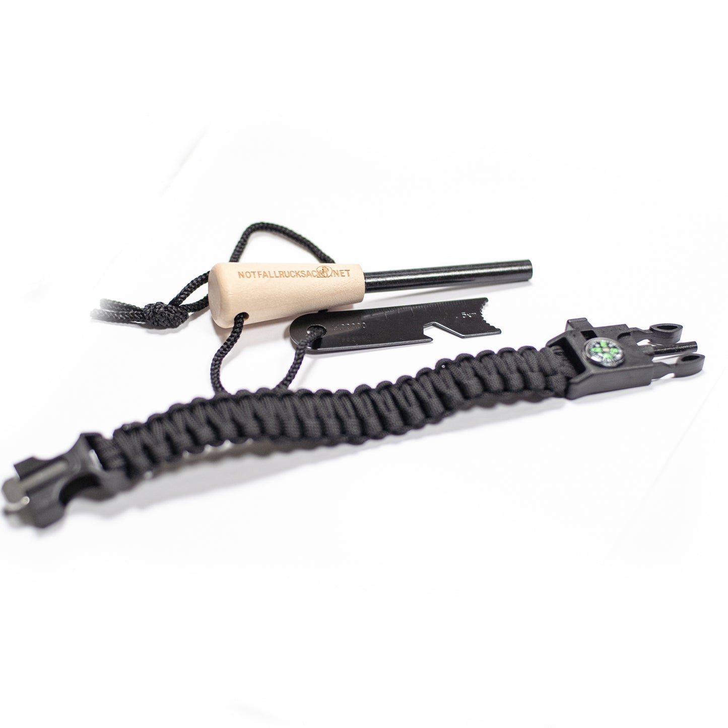 Premium firesteel - magnesiumstav med nödarmband