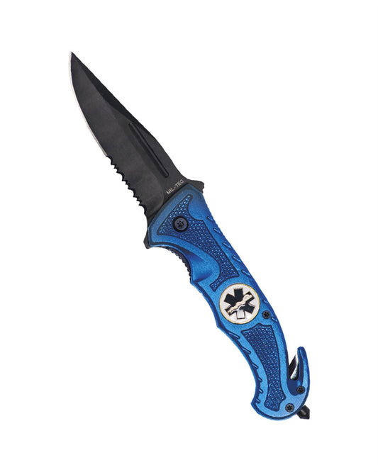 Räddningskniv med bältesklippare och glaskross Bilkniv Räddningskniv Blå
