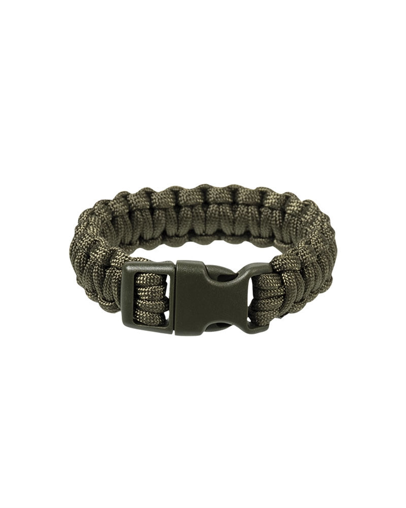 Paracord armband med clip spänne 22mm oliv