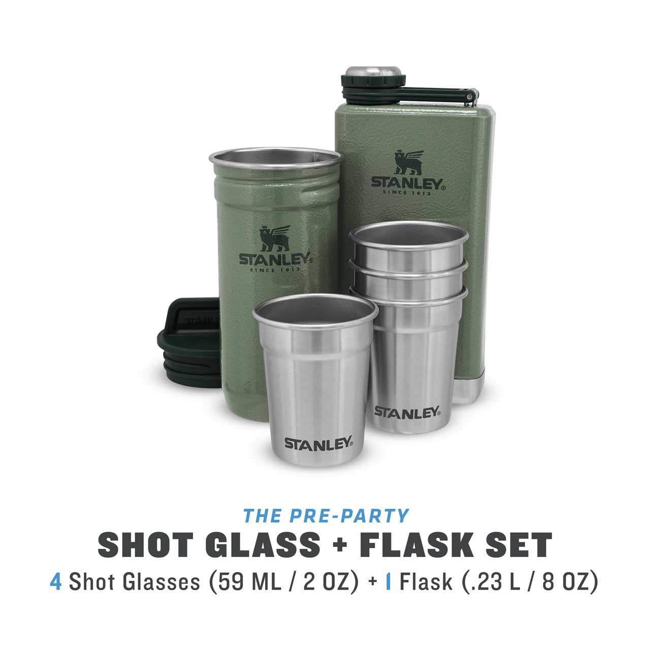 Stanley Adventure Shot Glass & Hip Flask Set, 6 st.