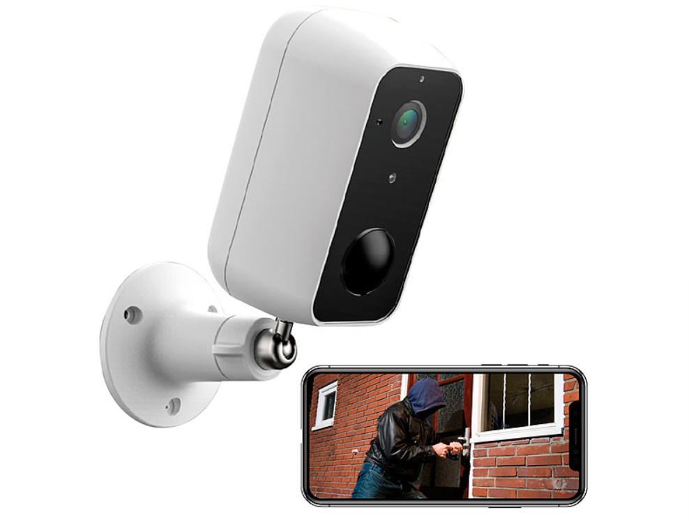 Övervakningskamera - full HD, app, WLAN - utomhuskamera/utomhusövervakning - IP-övervakningskamera - nödövervakning - batteridrift - säkerhetsövervakning - säkerhetskamera - försiktighetsåtgärder vid nödsituationer