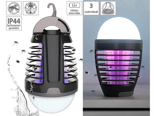 2 i 1: insektsdödare och dimbar lykta - insektsskydd - ljus/lampa/lykta - batteri/USB-anslutning - nödljus - insektslampa - campingljus - elektrisk - nödskydd