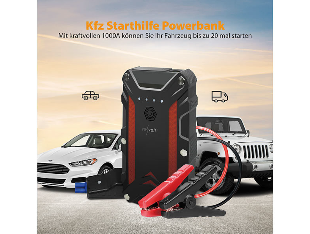 2 i 1: kraftbank och fordonsstarthjälp - 12 Ah - 1 200 A - kraftstation - nödström - nödstartare - autostarter - autostarthjälp - starthjälp - nödstarthjälp - autostrong - nödströmförsörjning