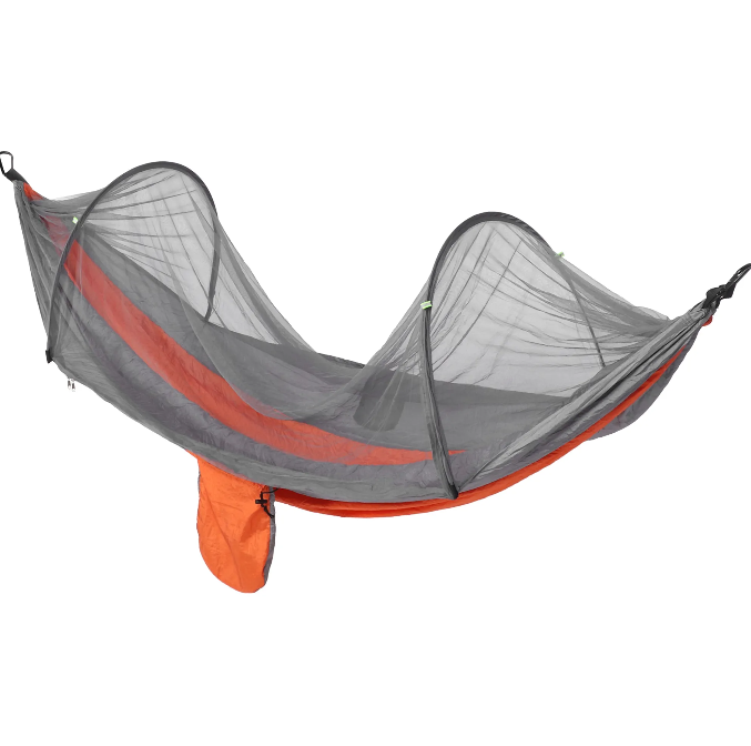 Hängmatta med myggnät - tält, sovsäck och gunga