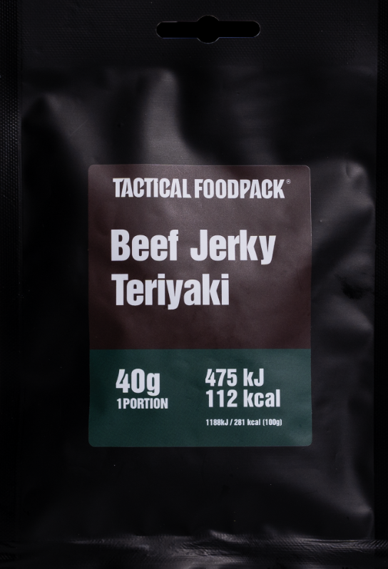 Beef Jerky Teriyaki 40 gram (torkat kött) - mellanmål - nödranson/nödmat - nödranson/nödmat - nödpaket/matpaket - matranson - överlevnadsranson - överlevnadsmat - näringsämnen/näring