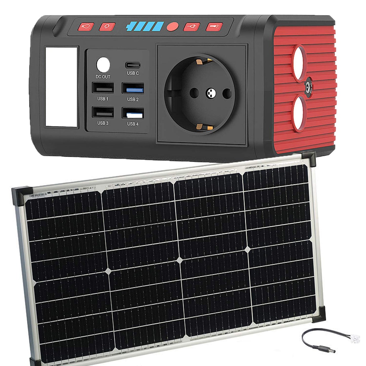 Solpanel med powerbank för bärbara datorer och andra enheter Nödkraftsgenerator Solenergibank